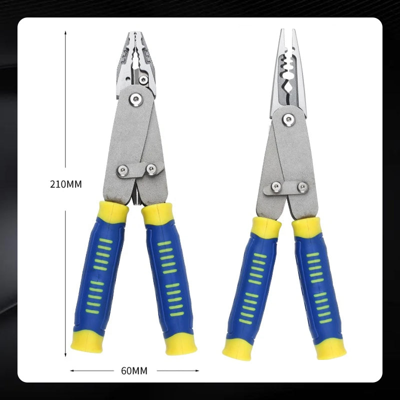 PliStrip | Multifunctionele verstelbare draadstriptang – draadschaar, krimptang en schroefdraaier