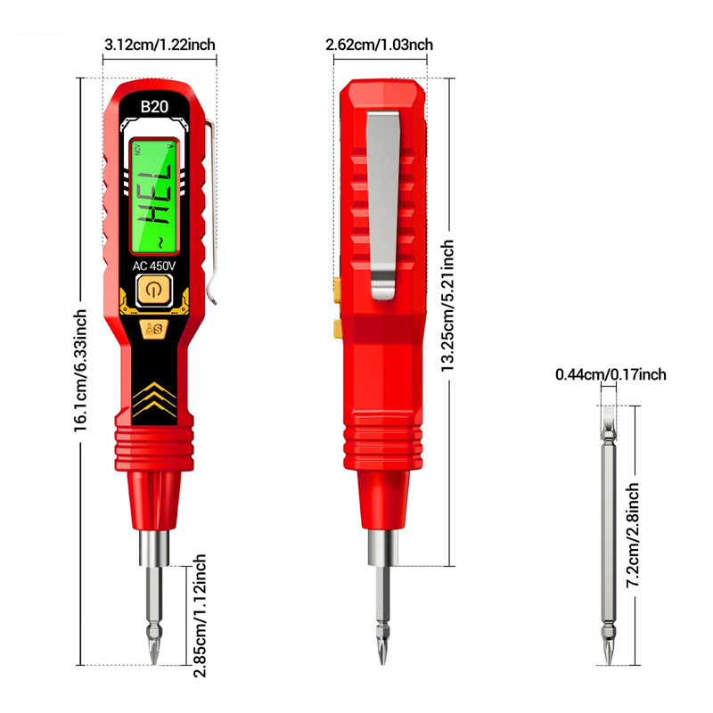SafeVolt | Contactloze spanningstester – LCD-display, wisselstroomdetector, draagbaar gereedschap
