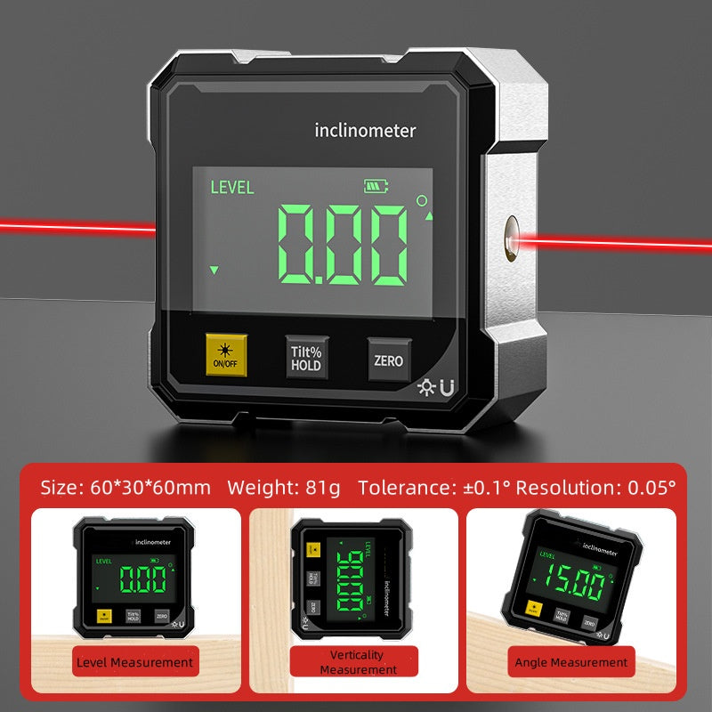 Measura | Magnetische digitale hoekmeter met laser – Oplaadbaar precisie-waterpasinstrument
