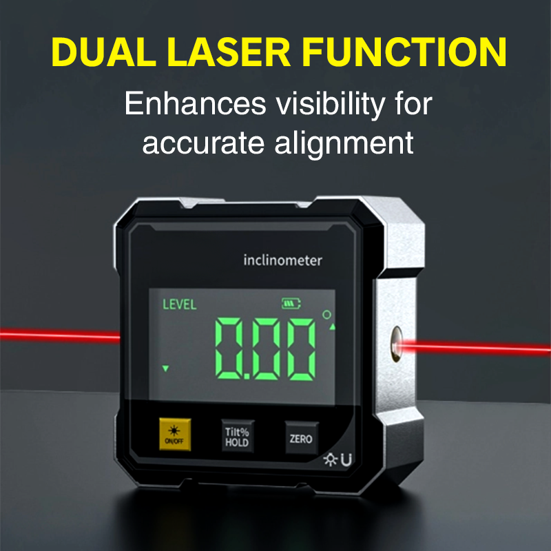 Measura | Magnetische digitale hoekmeter met laser – Oplaadbaar precisie-waterpasinstrument