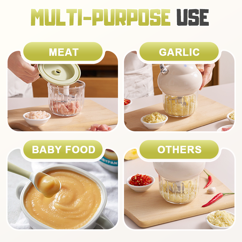 MeatSwift | Draagbare multifunctionele elektrische vleesmolen – 6 messen, roestvrij staal, draadloos