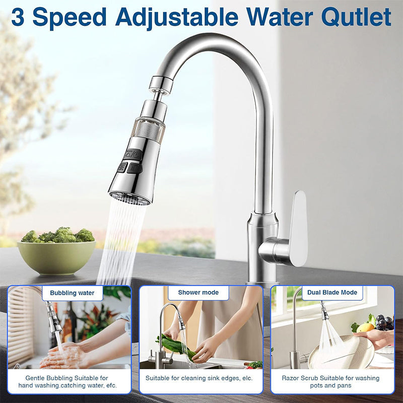 FlexFaucet | 360° draaibare keukenkraan met instelbare waterstroom en ingebouwd filter