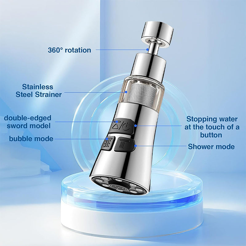 FlexFaucet | 360° draaibare keukenkraan met instelbare waterstroom en ingebouwd filter