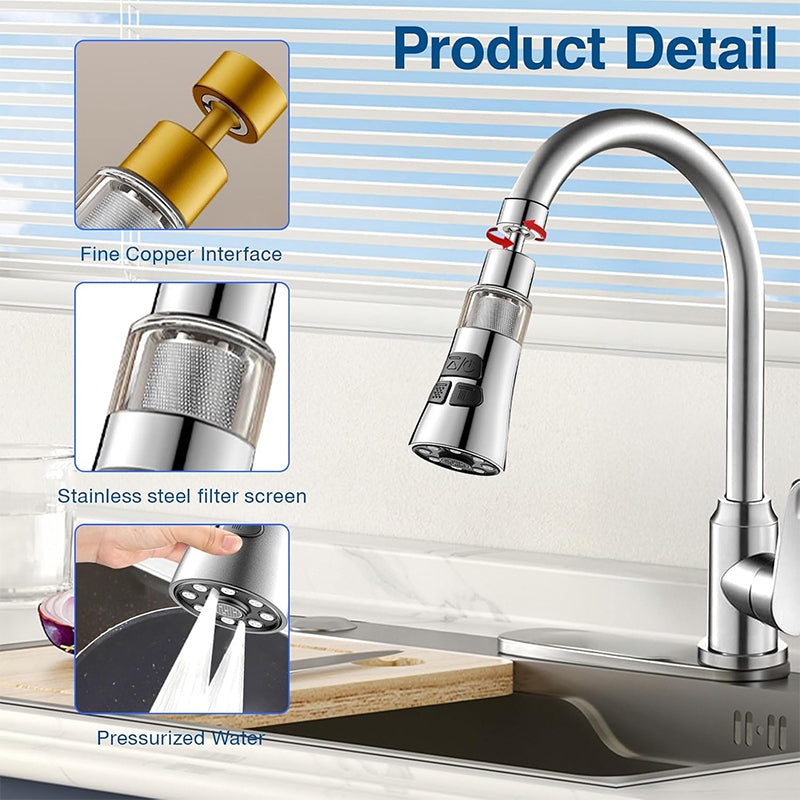 FlexFaucet | 360° draaibare keukenkraan met instelbare waterstroom en ingebouwd filter