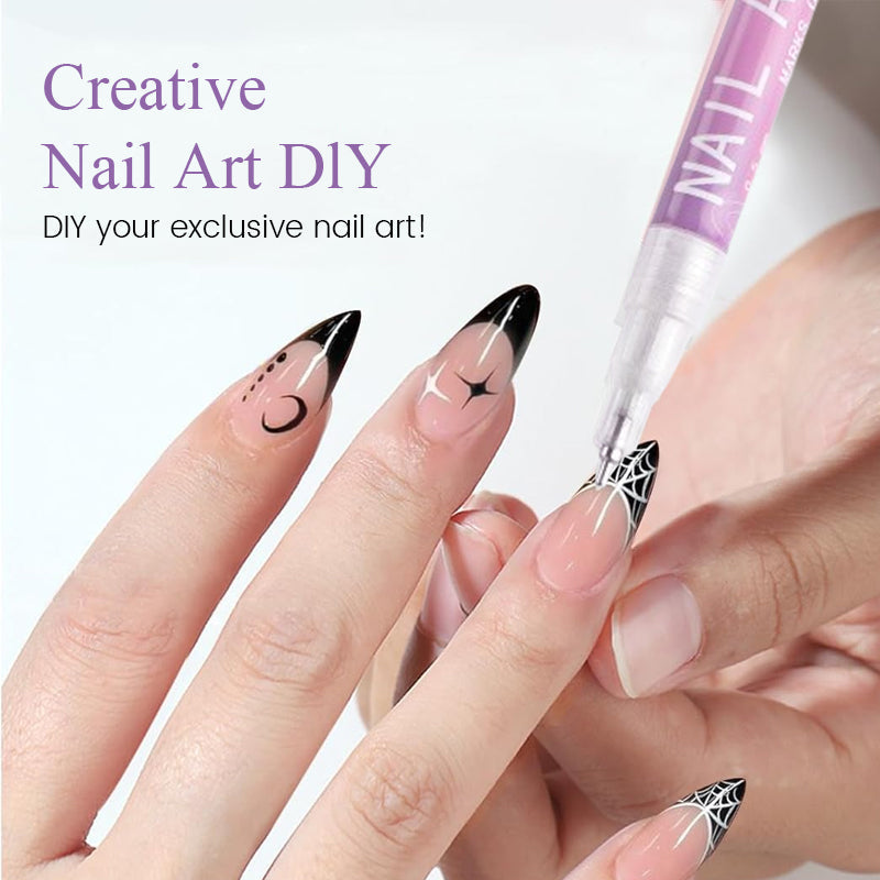 Nailixa | 12-kleuren nagelkunstpenset – Precisie-nagelontwerpmarkers