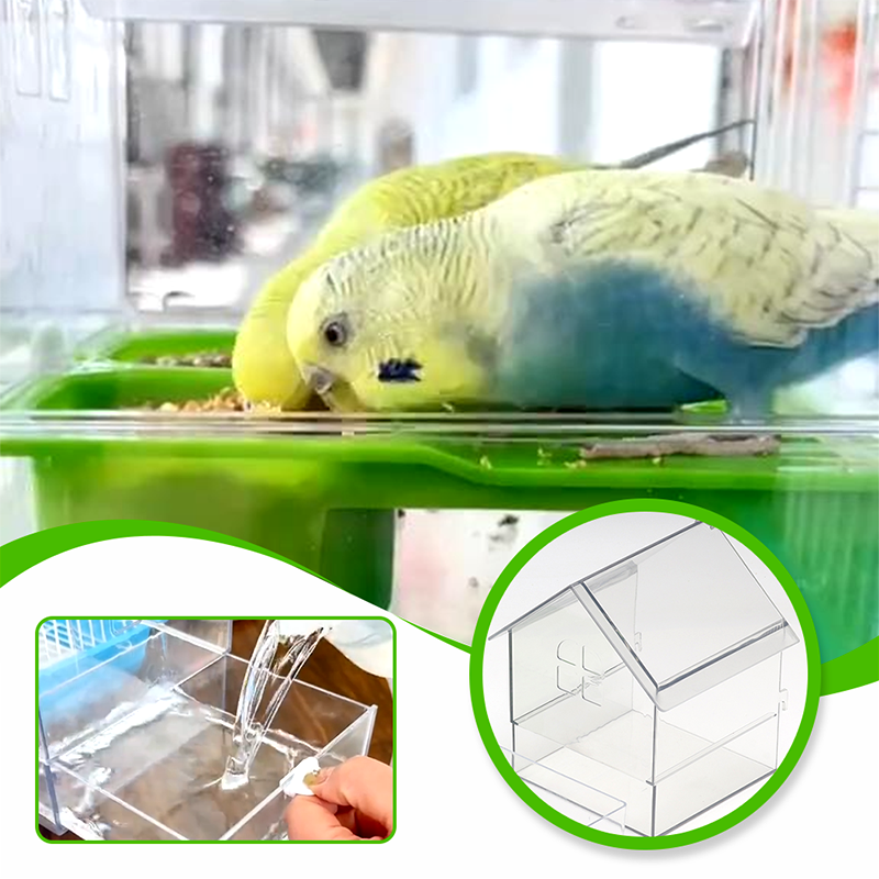 SkyFeeder | Transparante hangende vogelvoederbak – morsbestendig, weerbestendige voederbak voor buiten