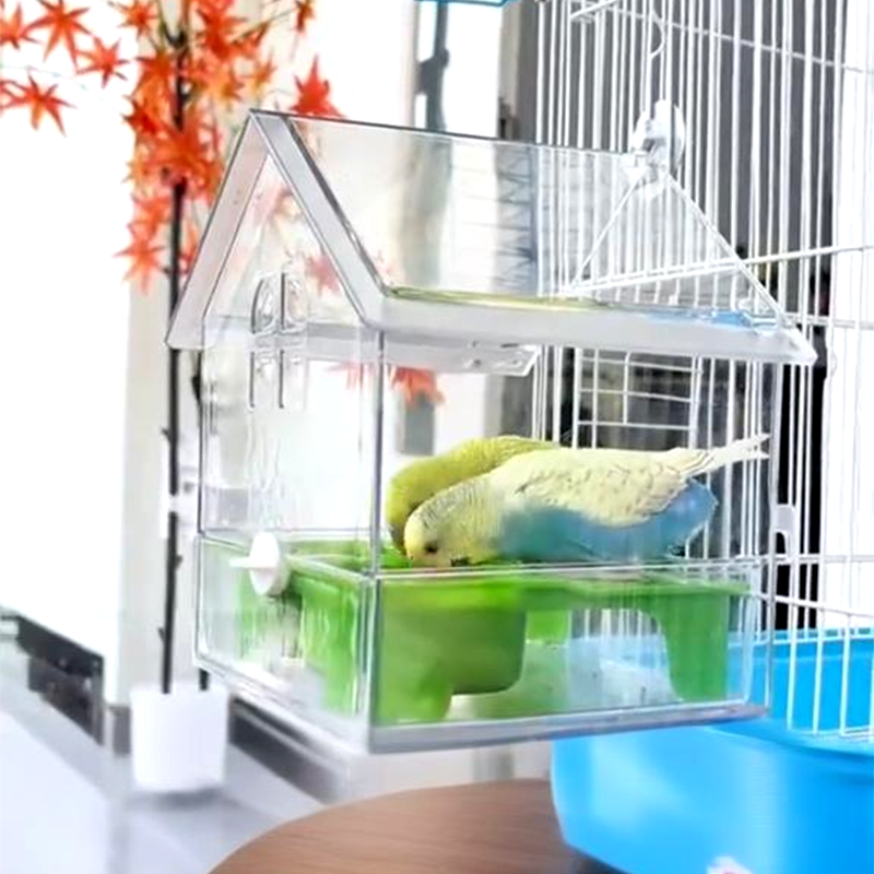 SkyFeeder | Transparante hangende vogelvoederbak – morsbestendig, weerbestendige voederbak voor buiten