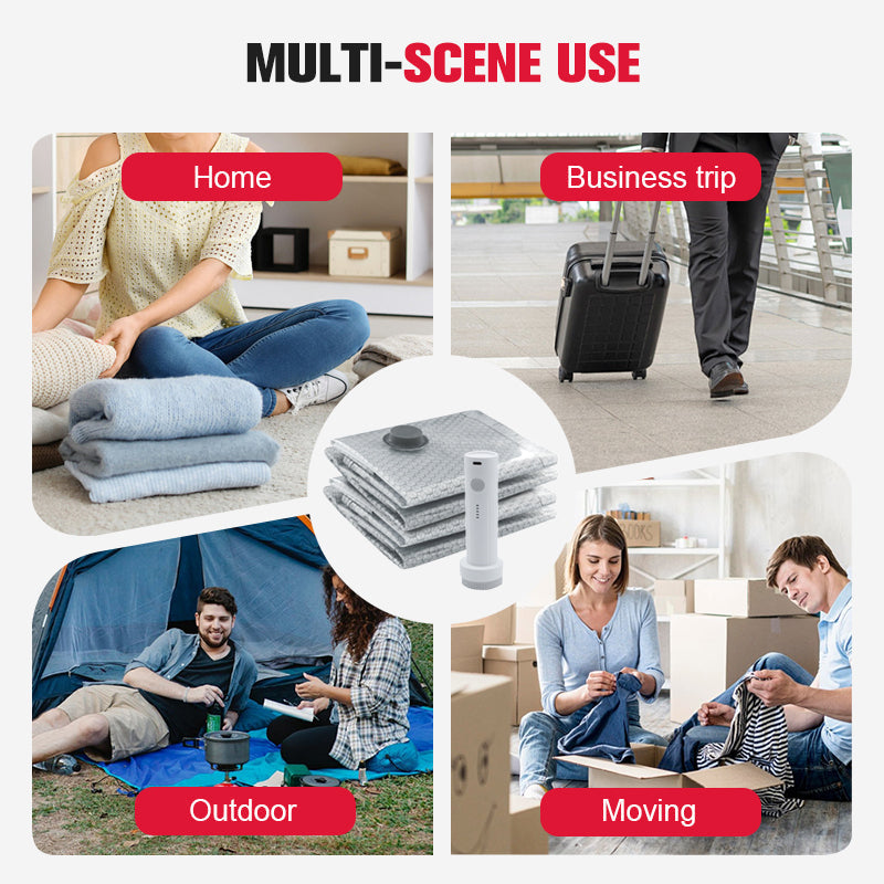 VacTravel | Reisvacuümzakken en draagbare pompset – ruimtebesparend inpakken