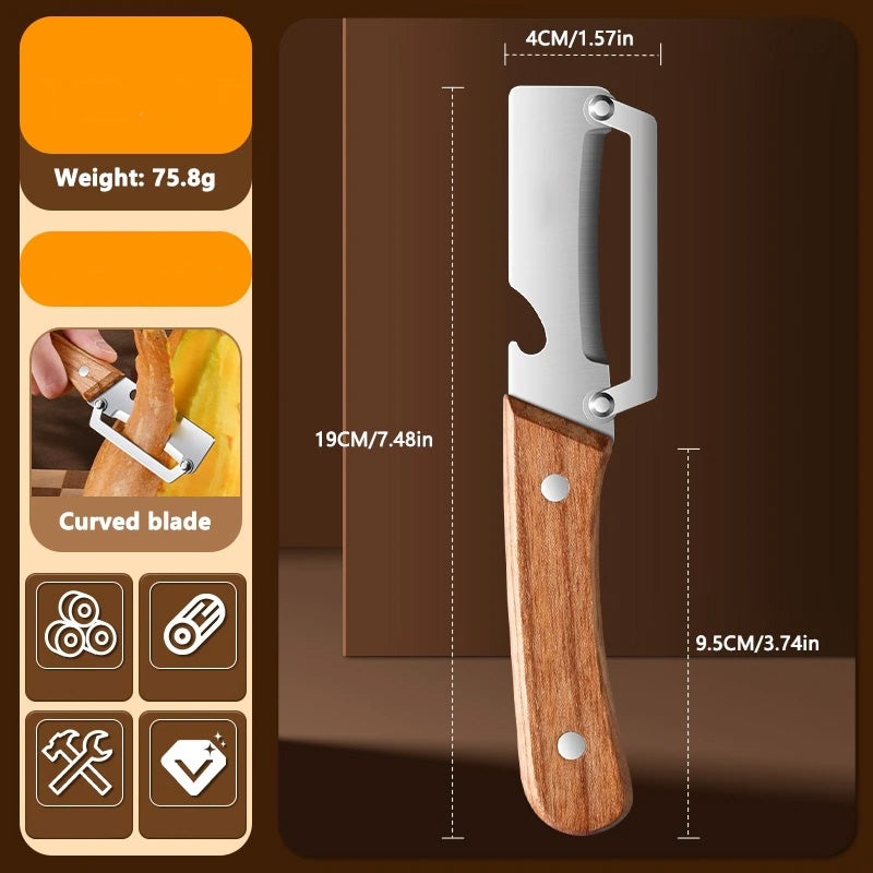Zestel | 3-in-1 roestvrijstalen dunschiller met roterende messen voor gebruik in de keuken