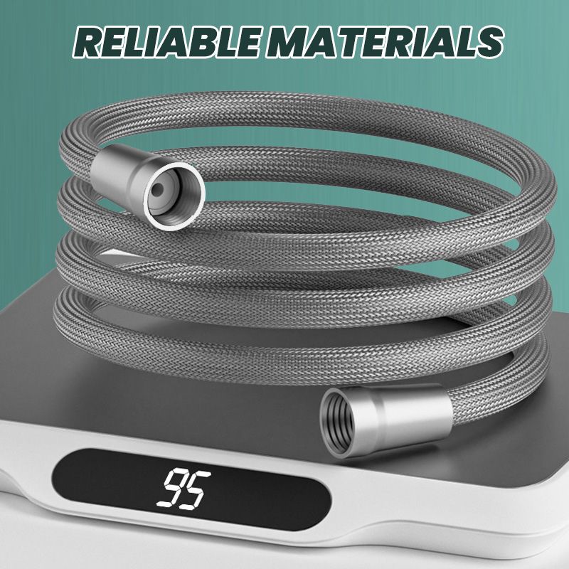 HydraLoom | Gevlochten roestvrijstalen doucheslang – explosieveilig, lekvrij, flexibel en universeel