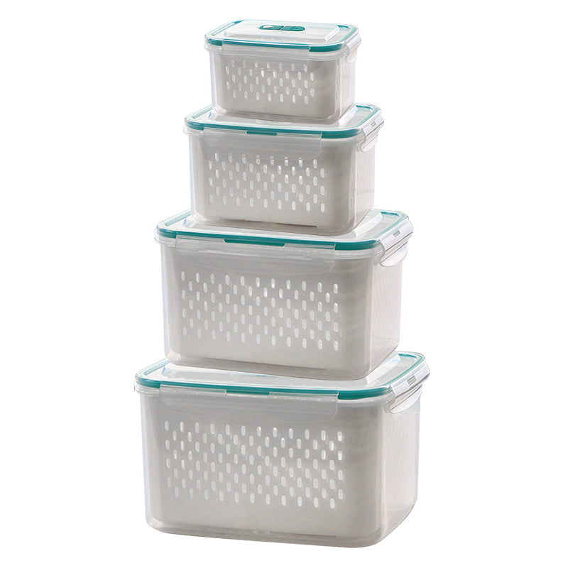 SnapFresh | 2-in-1 Fresh-Keep & Drain voedselbewaarbox - luchtdichte, lekvrije container voor fruit, groenten en maaltijdbereiding