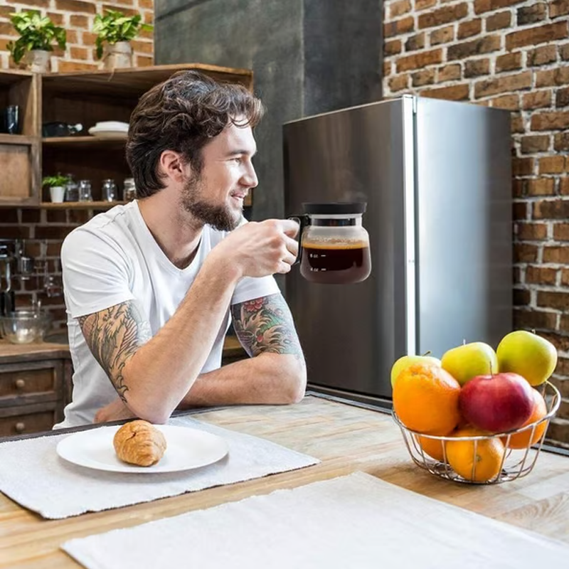 SipNSeal | Grote glazen koffiemok – inclusief deksel, hittebestendig, ergonomisch, veilig en stijlvol voor koffie