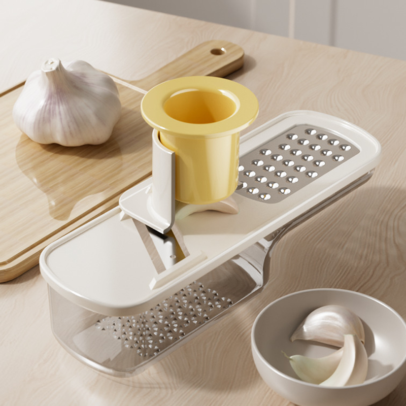 VeggieSwift | 3-in-1 mandoline-snijder met bakje – verstelbaar snijden, in blokjes snijden en julienne snijden