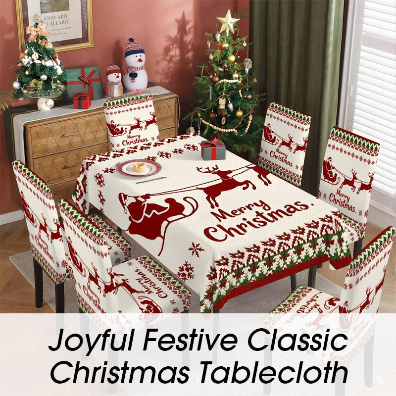 TwinkleAhead | Premium kersttafelkleed – Feestelijke eettafelkleed met klassieke rode en groene print