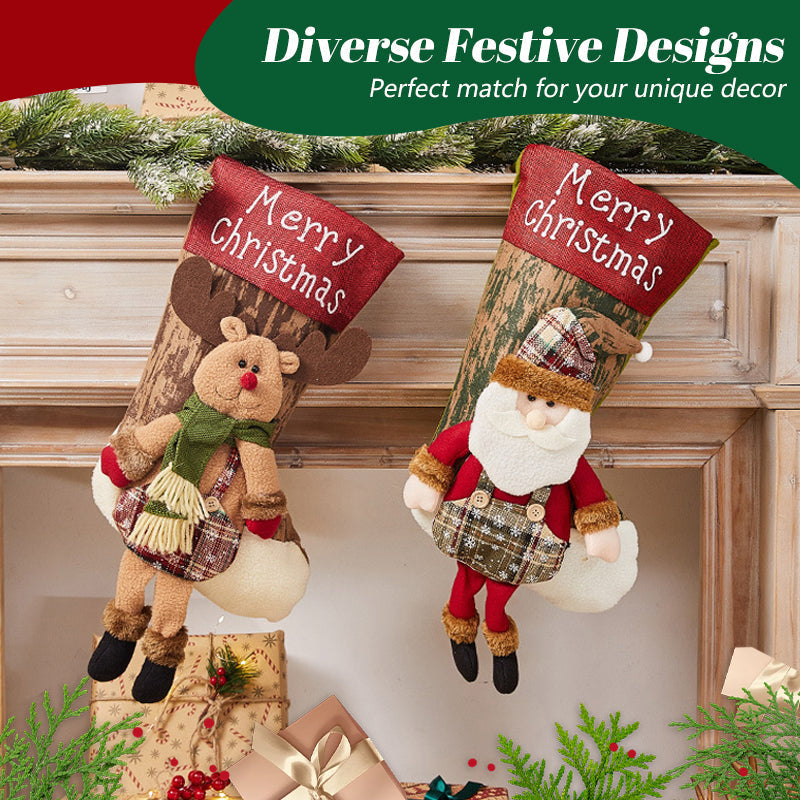 GiftStock | Kerstsokzak – Kerstcadeauzak, feestelijke snoep- en speelgoedhouder