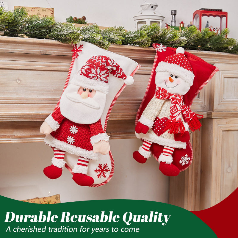 GiftStock | Kerstsokzak – Kerstcadeauzak, feestelijke snoep- en speelgoedhouder