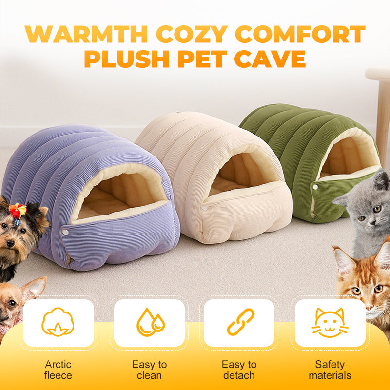CuddleCave | Geïsoleerde pluche huisdierengrot – Comfort, ondersteuning en privacy voor katten en kleine honden