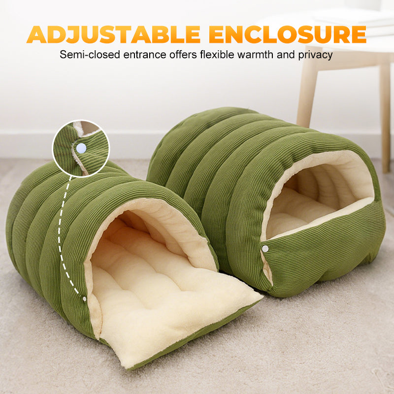 CuddleCave | Geïsoleerde pluche huisdierengrot – Comfort, ondersteuning en privacy voor katten en kleine honden