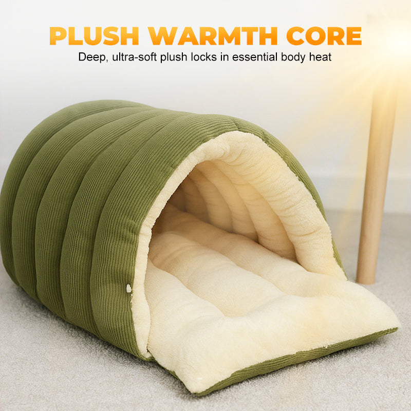 CuddleCave | Geïsoleerde pluche huisdierengrot – Comfort, ondersteuning en privacy voor katten en kleine honden