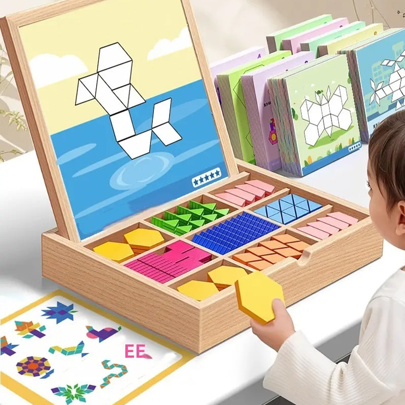 BrainWood | Magnetische houten puzzel – Creatief logica- en strategiespel voor kinderen, draagbare educatieve hersenkraker