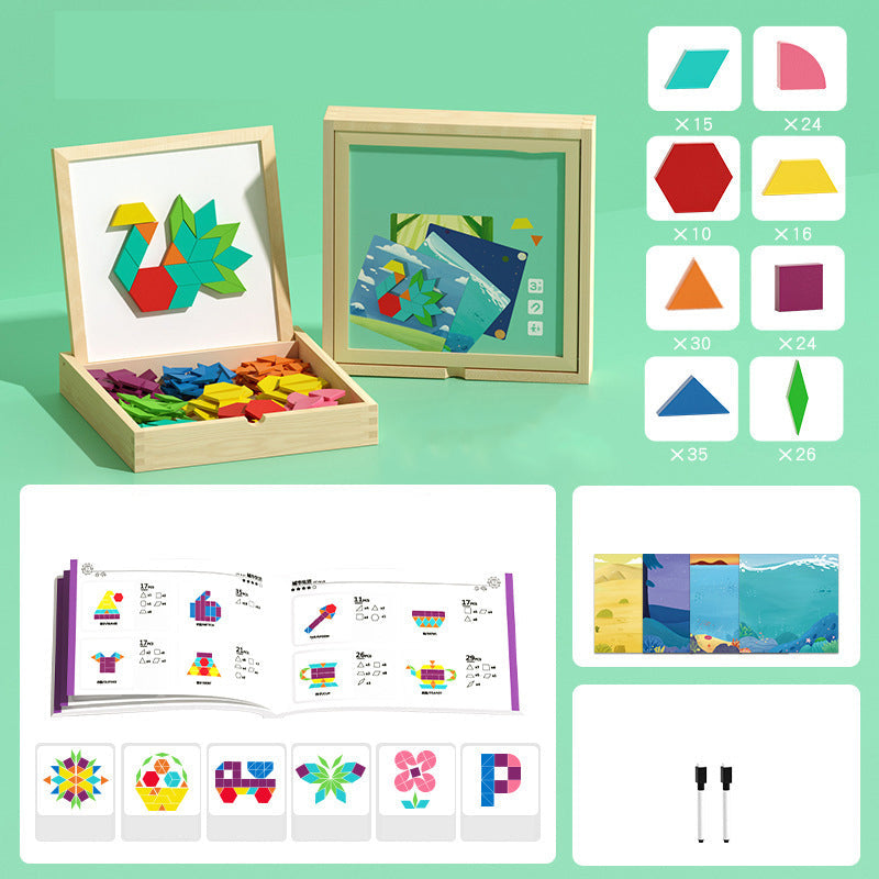 BrainWood | Magnetische houten puzzel – Creatief logica- en strategiespel voor kinderen, draagbare educatieve hersenkraker
