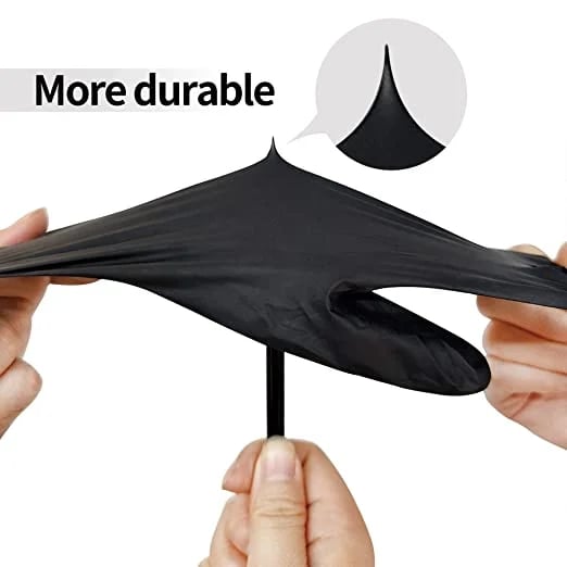 GloveX | Zwarte nitril wegwerphandschoenen – Sterke, flexibele, beschermende handschoenen voor schoonmaak