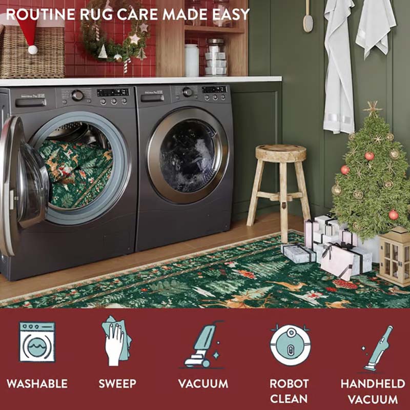 FestiveStep | Zacht antislip kersttapijt – kerstvloermat, gezellig decoratief tapijt