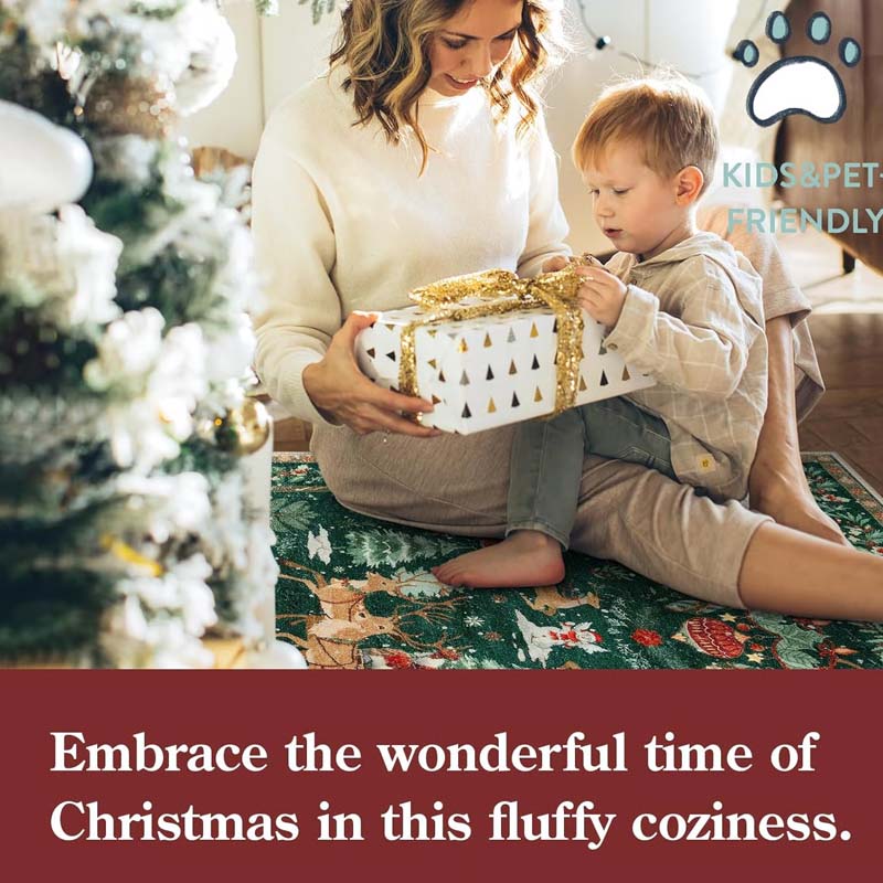 FestiveStep | Zacht antislip kersttapijt – kerstvloermat, gezellig decoratief tapijt