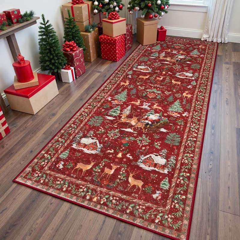 FestiveStep | Zacht antislip kersttapijt – kerstvloermat, gezellig decoratief tapijt