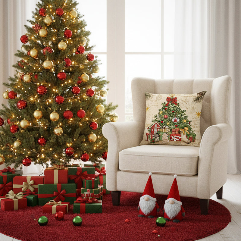 CheerCush | Kerstkussenhoes – Gezellig feestelijk kussen voor op de bank, het bed en de feestdagen