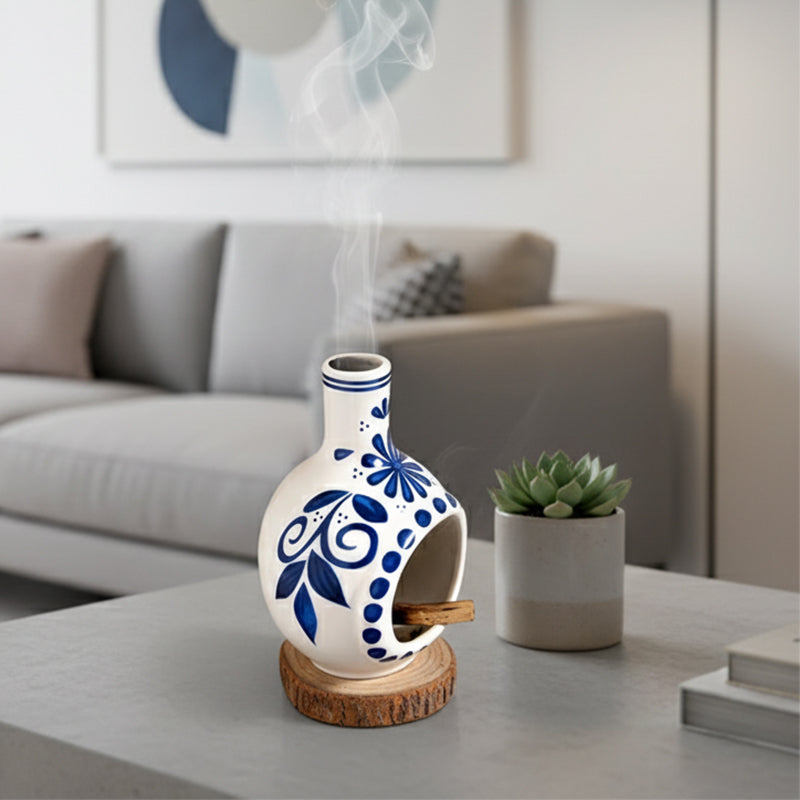 CeramiZen | Handgemaakte keramische Palo Santo-houder – stijlvolle wierookbrander voor meditatie