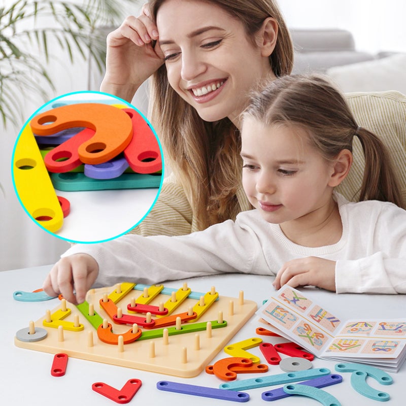 SkillBoard | Montessori-pegboardpuzzel – Houten educatief speelgoed voor kinderen vanaf 3 jaar