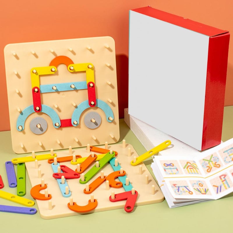 SkillBoard | Montessori-pegboardpuzzel – Houten educatief speelgoed voor kinderen vanaf 3 jaar