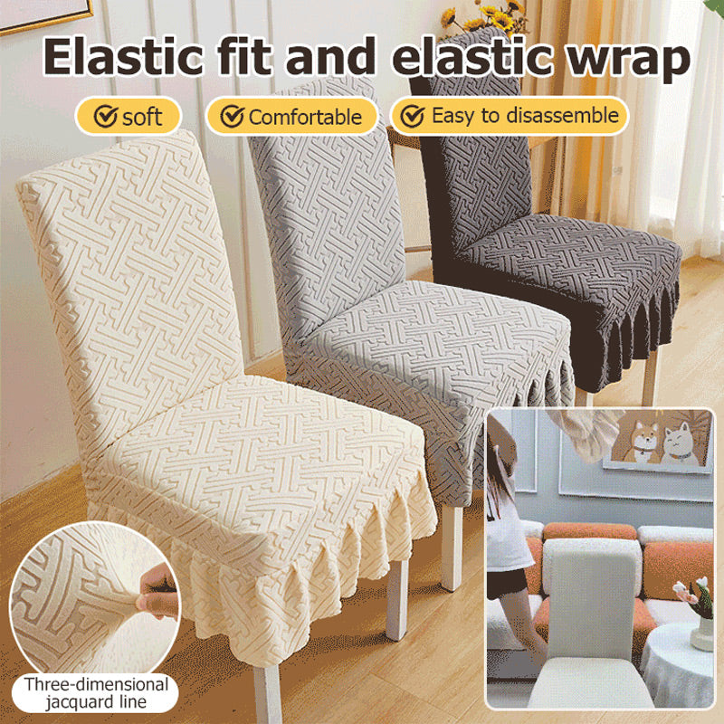 CoverFlex | Elastische Jacquard Eetkamer Stoelhoes – Rekbare Stoelbekleding, Universele Pasvorm