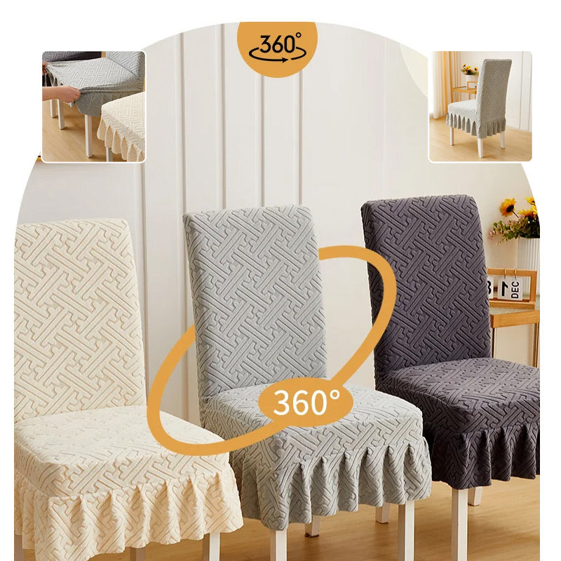CoverFlex | Elastische Jacquard Eetkamer Stoelhoes – Rekbare Stoelbekleding, Universele Pasvorm