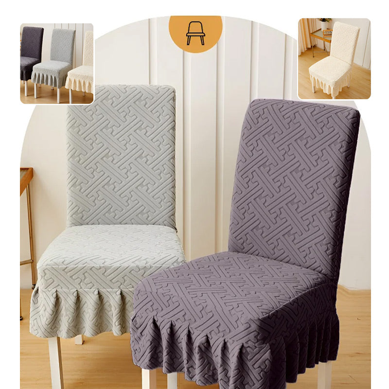 CoverFlex | Elastische Jacquard Eetkamer Stoelhoes – Rekbare Stoelbekleding, Universele Pasvorm