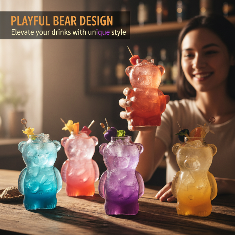 CubCup | Berenglasbeker – 320 ml, hoogwaardig borosilicaatglas, schattig drinkglas