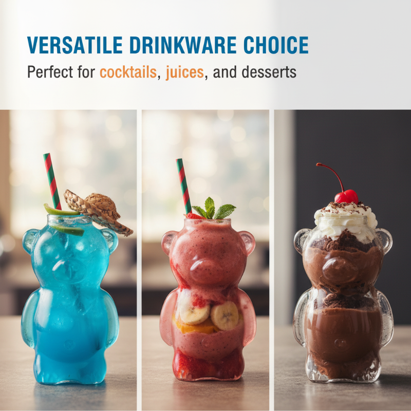 CubCup | Berenglasbeker – 320 ml, hoogwaardig borosilicaatglas, schattig drinkglas