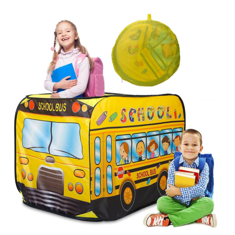 LittleRider | Pop-up speeltent – Schoolbusontwerp, draagbaar speelhuis