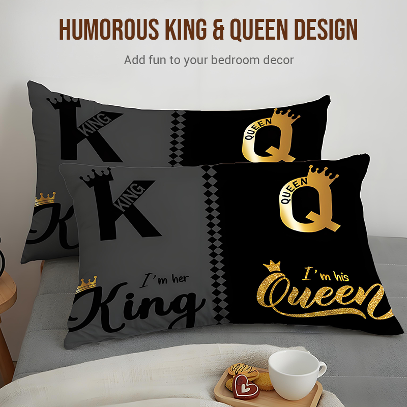 RoyalNest | 3-delige dekbedovertrekset voor koppels, King & Queen, zacht beddengoed met kussenslopen
