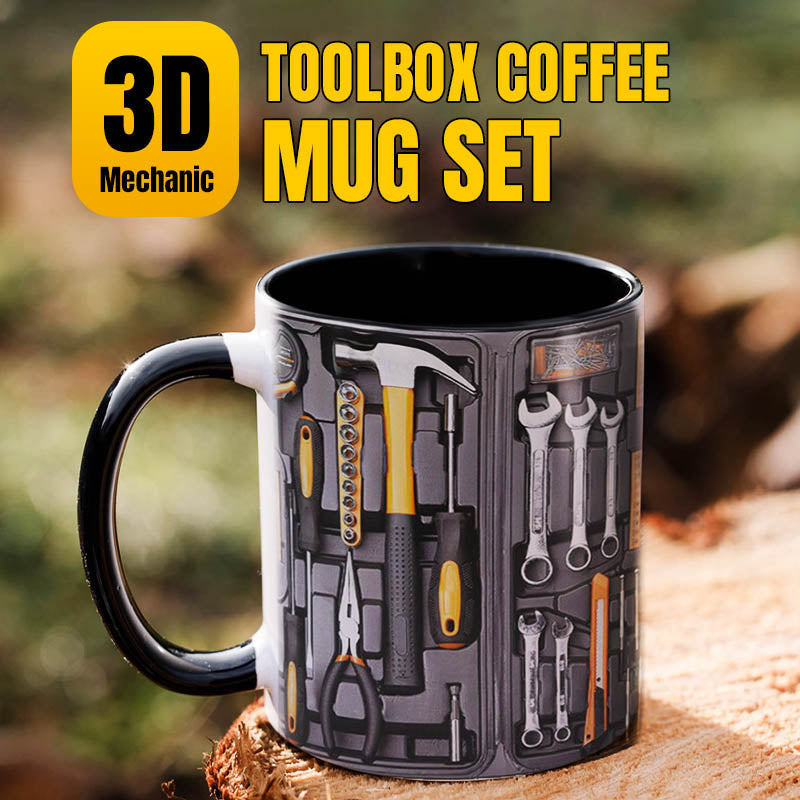 Mugineer | 3D Toolbox koffiemokkenset - Creatieve mokken met mechanisch ontwerp voor ingenieurs