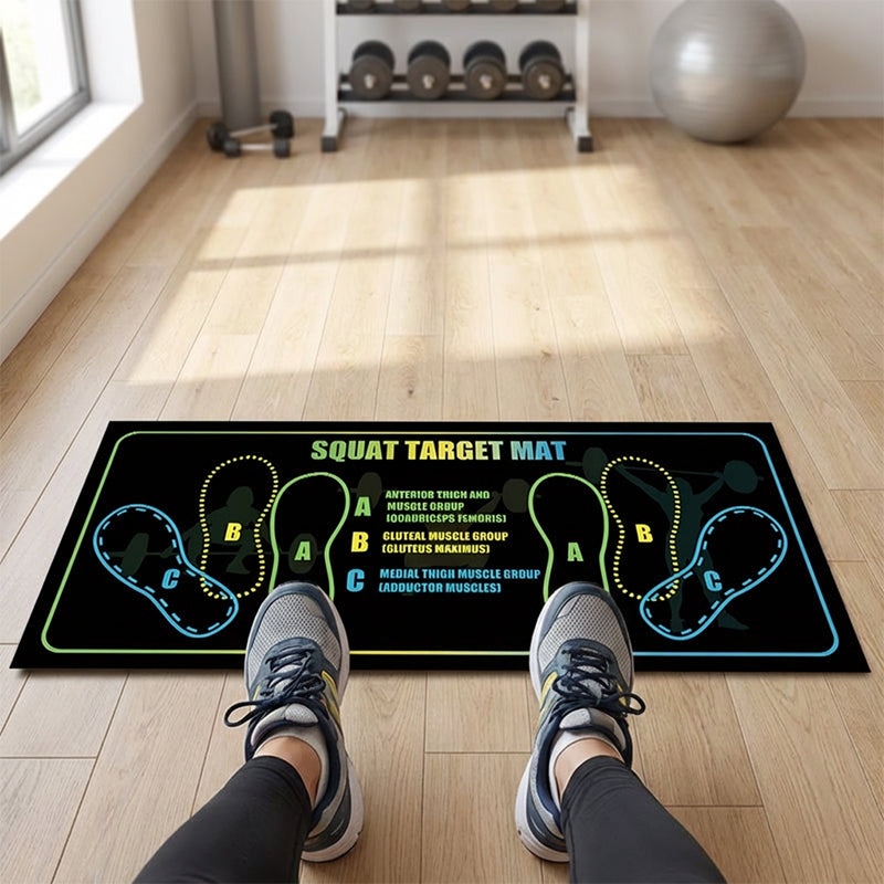 TargetMat | Antislip squatmatt van diatomeeënaarde met voetplaatsingsgids, voor gerichte spiertraining