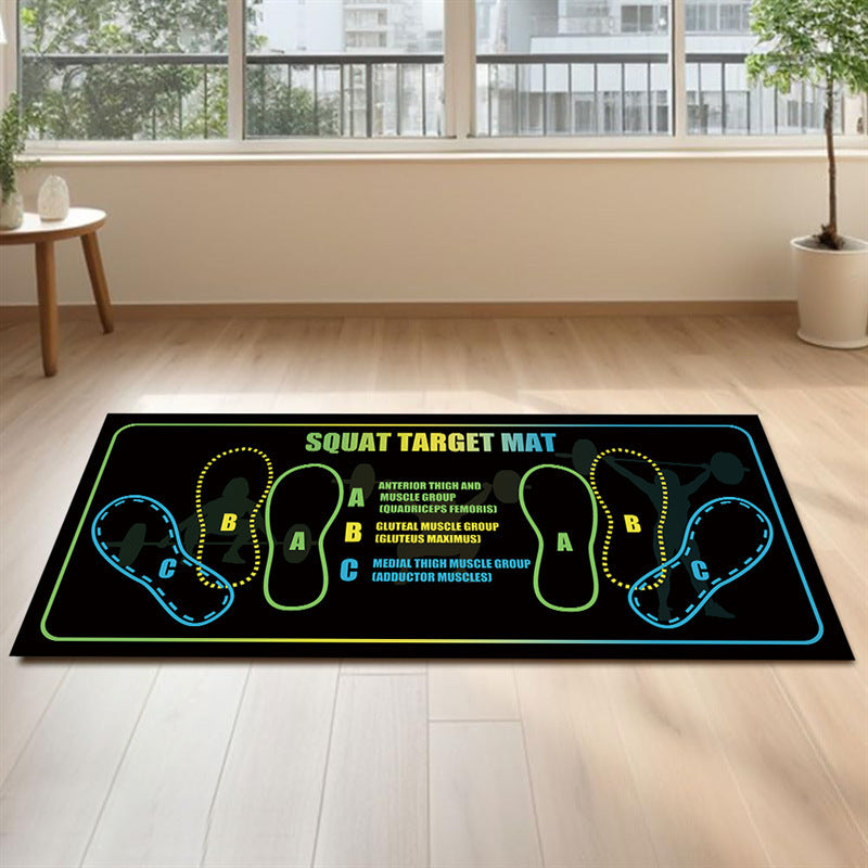 TargetMat | Antislip squatmatt van diatomeeënaarde met voetplaatsingsgids, voor gerichte spiertraining