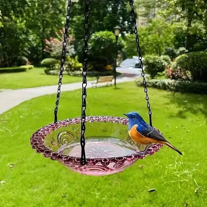 WingBath | Vintage vogelvoeder met waterbad – hangende voederbak voor buiten