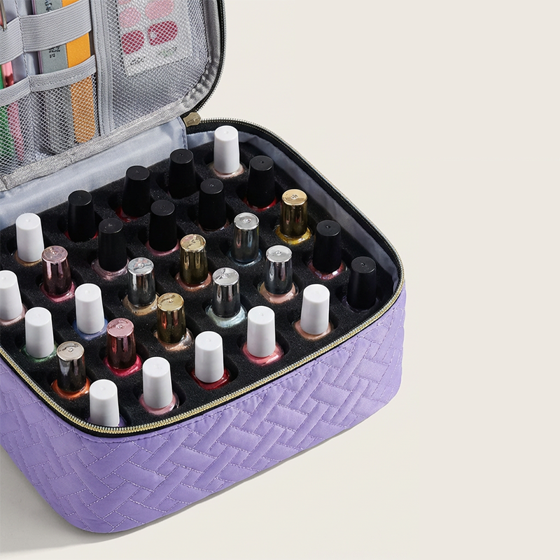 BeautyVault | Make-uptas met dubbele laag en grote capaciteit, cosmetica-organizer van PU-leer