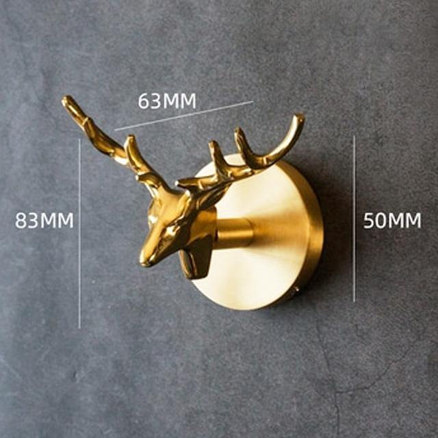 WildHang | Messing Animal Kapstokhaken - Decoratieve Muurhaken met Gouden Accent