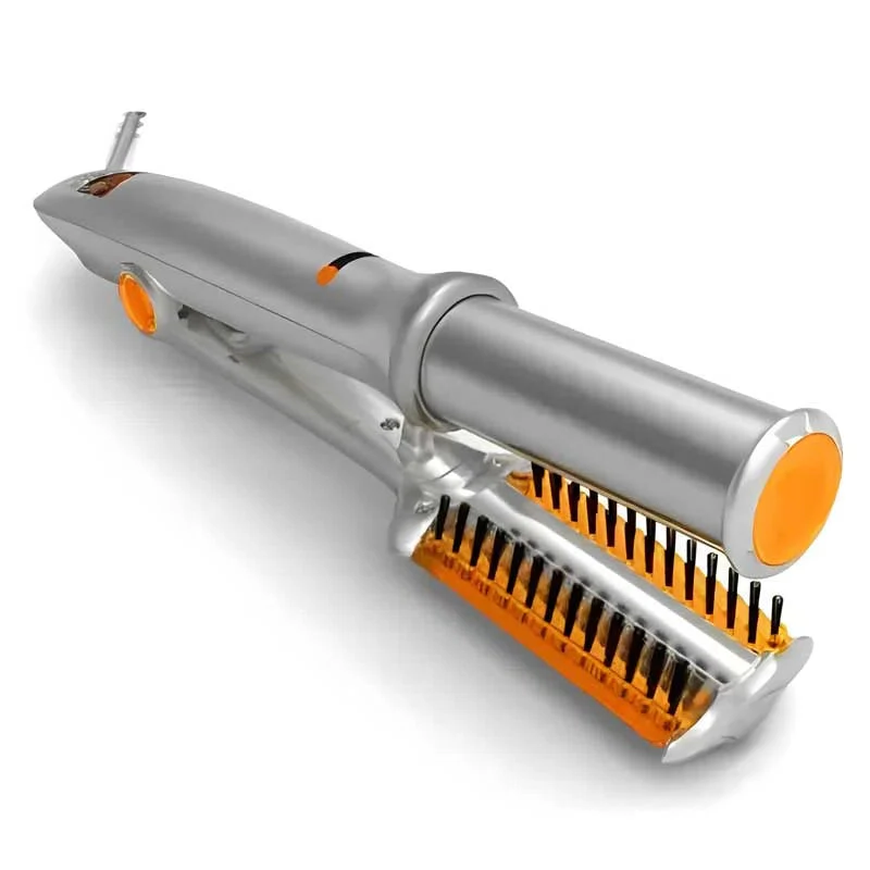 FlexStyle | 2-in-1 roterende stijltang met warme borstel – professionele styling, anti-kroes, geschikt voor alle haartypes