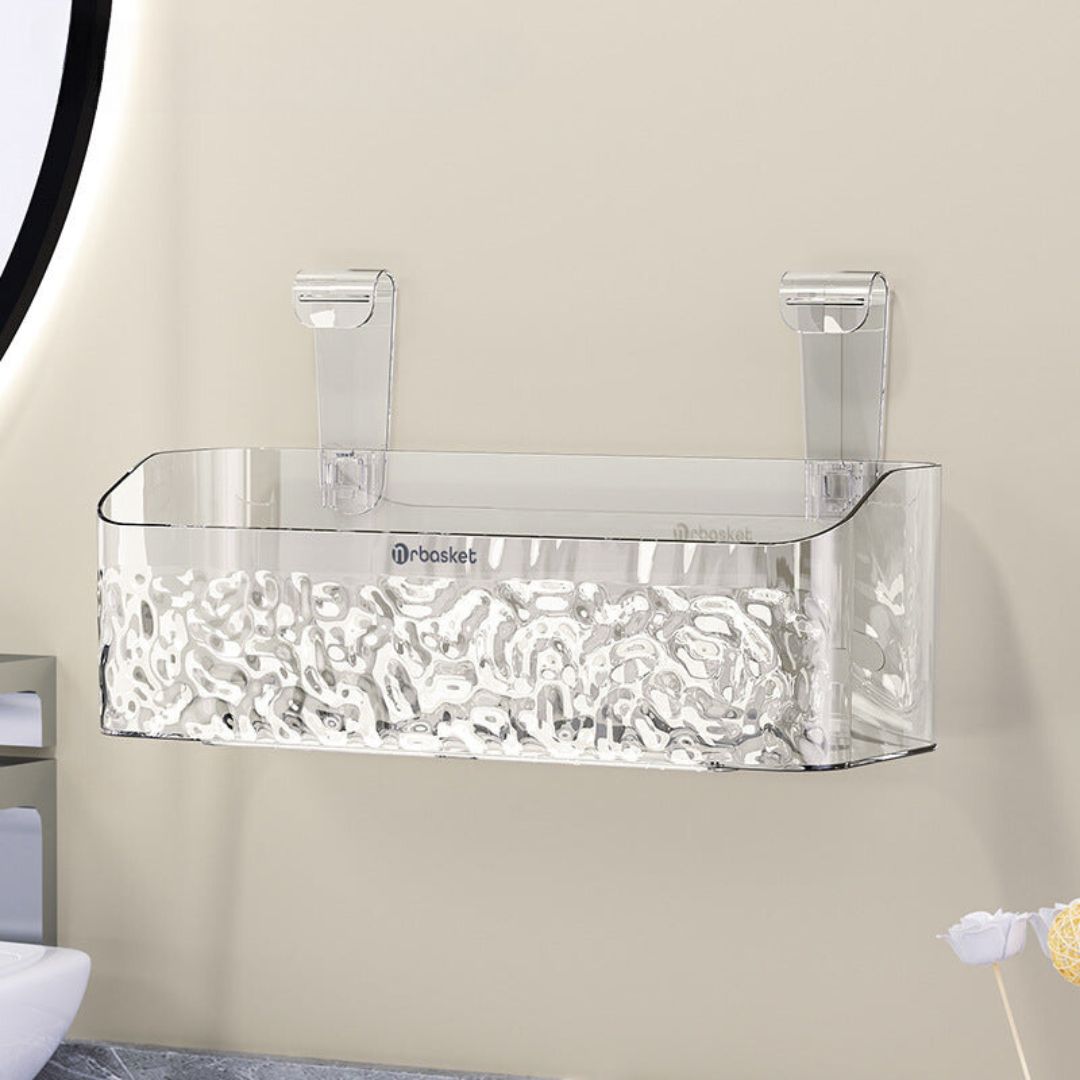 StickRack | Badkamerplank zonder boren – Acryl douche-organizer