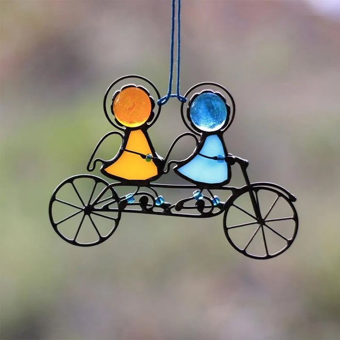 PrismVeil | Minimalistisch Glas-in-lood Raam- & Wandbehang - Duurzame UV-veilige Sun Catcher
