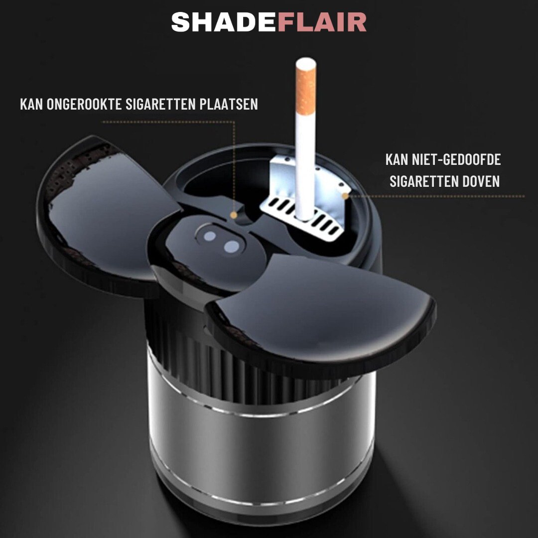 SmartFume | Tech Asbak – Slimme aanraakdetectie, LED-sensor, rookvrij en modern ontwerp